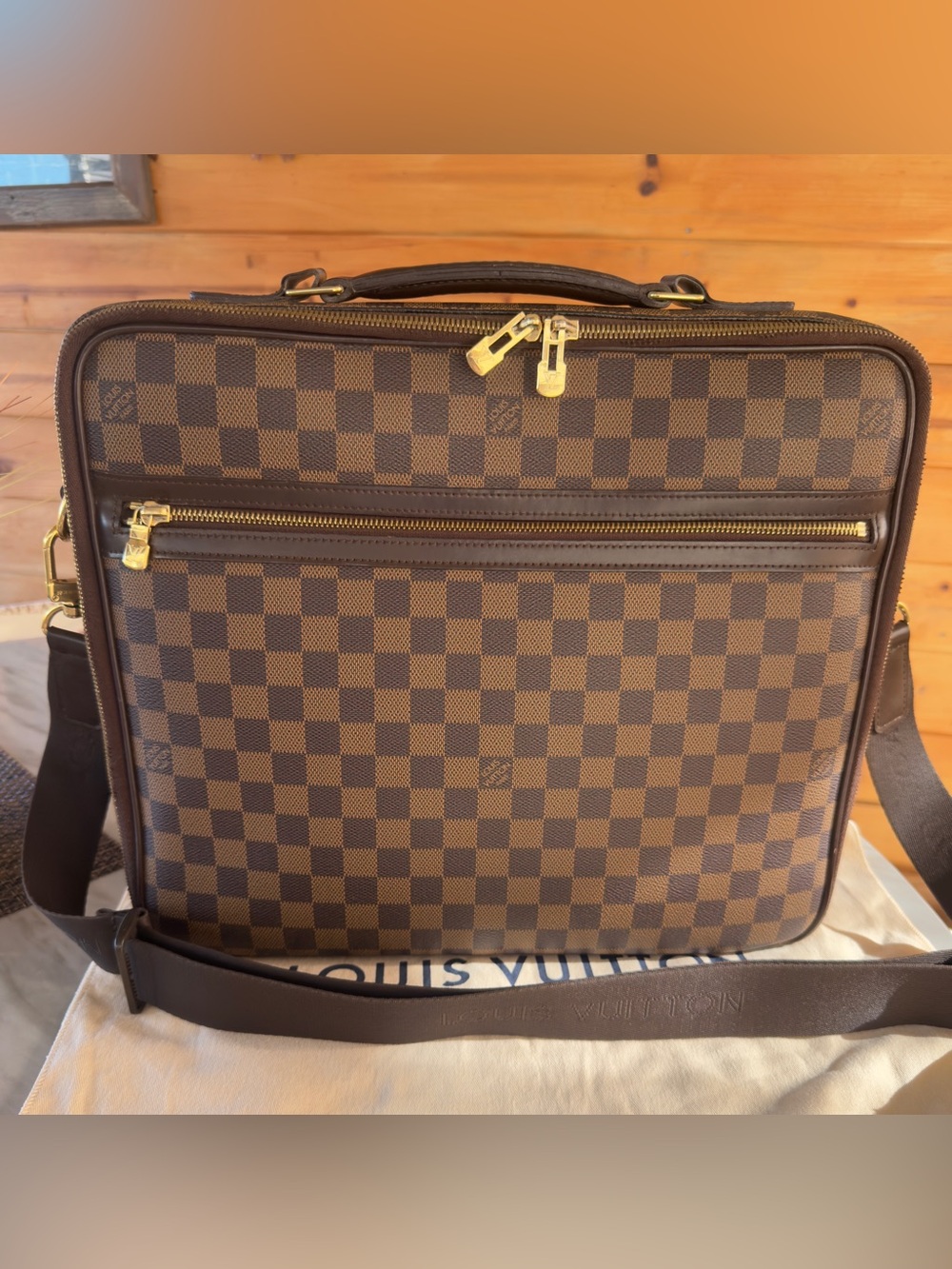 Louis Vuitton Damier Ebene Porte Ordinateur Sabana Computer Case
